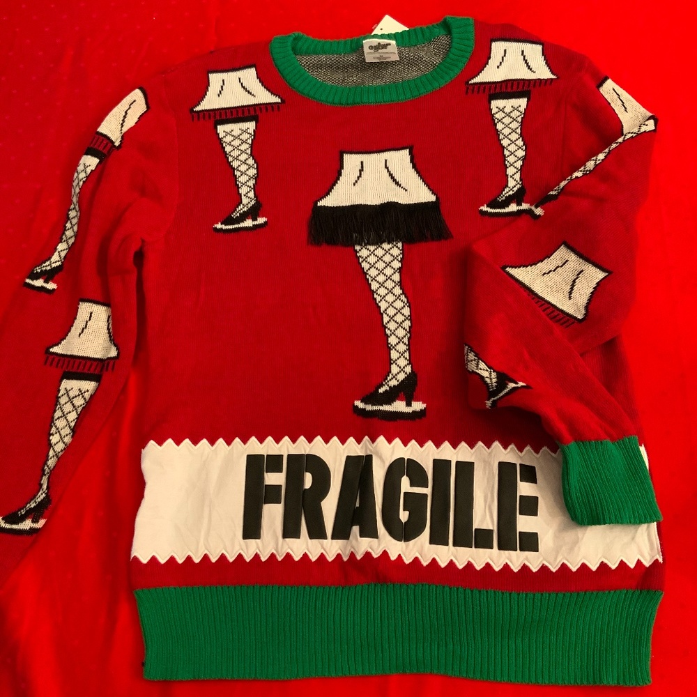 NEW Christmas Story leg lamp sweater, M